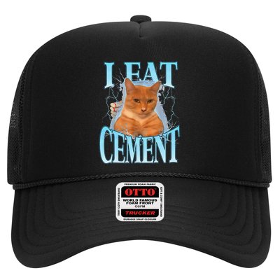 I Eat Cement Cursed Cat Funny Oddly Specific Dank Meme Trucker Hat