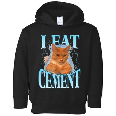 I Eat Cement Cursed Cat Funny Oddly Specific Dank Meme Toddler Hoodie