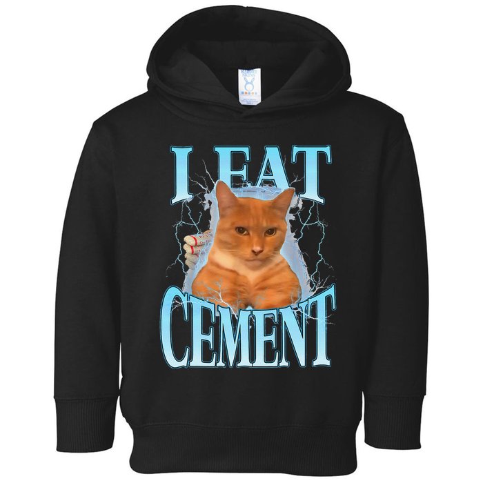 I Eat Cement Cursed Cat Funny Oddly Specific Dank Meme Toddler Hoodie