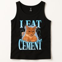 I Eat Cement Cursed Cat Funny Oddly Specific Dank Meme Tank Top