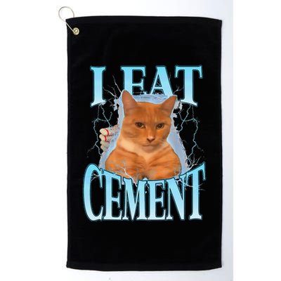 I Eat Cement Cursed Cat Funny Oddly Specific Dank Meme Golf Towel