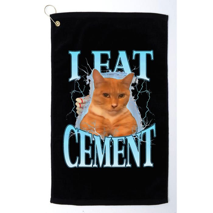 I Eat Cement Cursed Cat Funny Oddly Specific Dank Meme Golf Towel