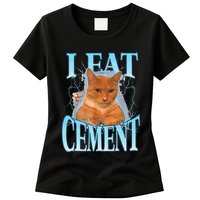 I Eat Cement Cursed Cat Funny Oddly Specific Dank Meme Womens T-Shirt