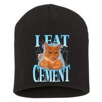 I Eat Cement Cursed Cat Funny Oddly Specific Dank Meme Short Acrylic Beanie