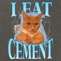 I Eat Cement Cursed Cat Funny Oddly Specific Dank Meme Cotton Canvas Backpack