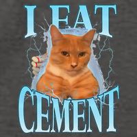 I Eat Cement Cursed Cat Funny Oddly Specific Dank Meme Vector Backpack