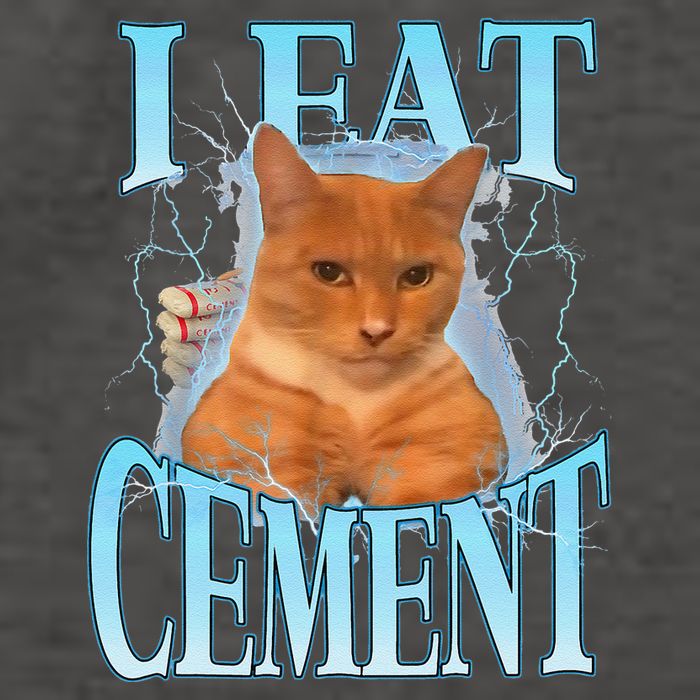 I Eat Cement Cursed Cat Funny Oddly Specific Dank Meme Vector Backpack