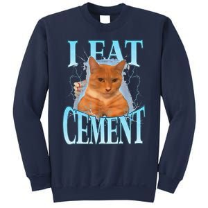 I Eat Cement Cursed Cat Funny Oddly Specific Dank Meme Sweatshirt