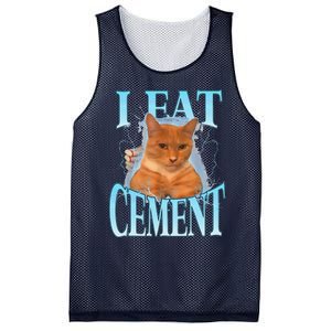 I Eat Cement Cursed Cat Funny Oddly Specific Dank Meme Mesh Reversible Basketball Jersey Tank