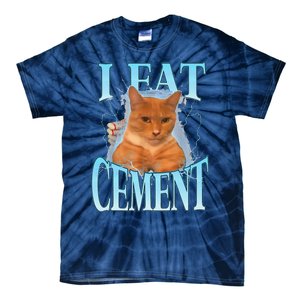 I Eat Cement Cursed Cat Funny Oddly Specific Dank Meme Tie-Dye T-Shirt