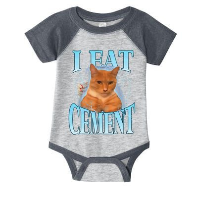 I Eat Cement Cursed Cat Funny Oddly Specific Dank Meme Infant Baby Jersey Bodysuit