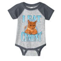 I Eat Cement Cursed Cat Funny Oddly Specific Dank Meme Infant Baby Jersey Bodysuit
