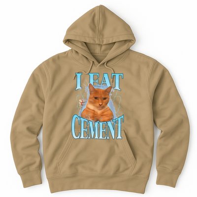 I Eat Cement Cursed Cat Funny Oddly Specific Dank Meme Hoodie