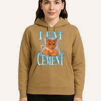 I Eat Cement Cursed Cat Funny Oddly Specific Dank Meme Hoodie