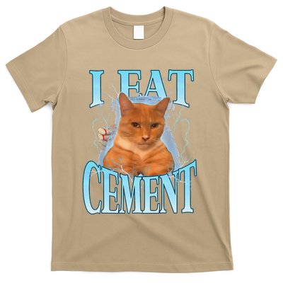 I Eat Cement Cursed Cat Funny Oddly Specific Dank Meme T-Shirt