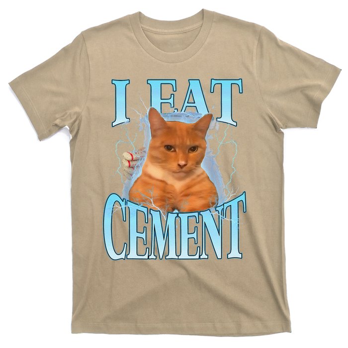 I Eat Cement Cursed Cat Funny Oddly Specific Dank Meme T-Shirt