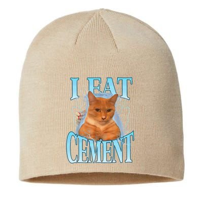 I Eat Cement Cursed Cat Funny Oddly Specific Dank Meme Sustainable Beanie