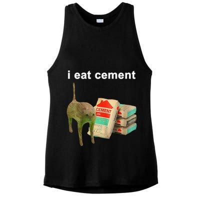 I Eat Cement Cursed Cat Oddly Specific Ladies PosiCharge Tri-Blend Wicking Tank