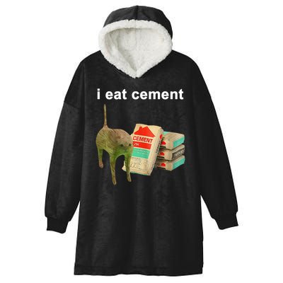I Eat Cement Cursed Cat Oddly Specific Hooded Wearable Blanket