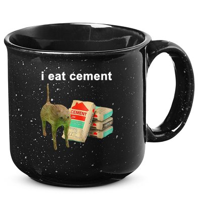 I Eat Cement Cursed Cat Oddly Specific 15oz Campfire Ceramic Mug