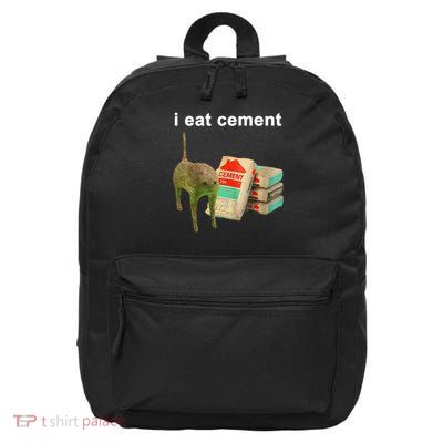 I Eat Cement Cursed Cat Oddly Specific 16 in Basic Backpack