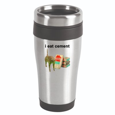 I Eat Cement Cursed Cat Oddly Specific 16oz Travel Tumbler