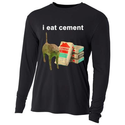I Eat Cement Cursed Cat Oddly Specific Cooling Performance Long Sleeve Crew