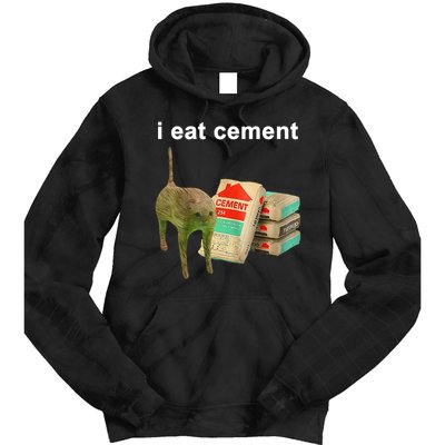 I Eat Cement Cursed Cat Oddly Specific Tie Dye Hoodie