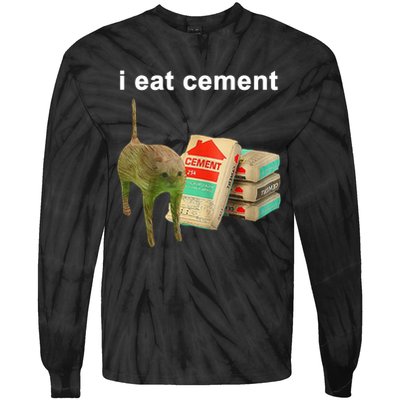 I Eat Cement Cursed Cat Oddly Specific Tie-Dye Long Sleeve Shirt