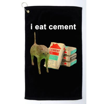 I Eat Cement Cursed Cat Oddly Specific Golf Towel