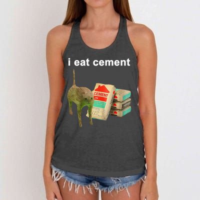 I Eat Cement Cursed Cat Oddly Specific Women's Knotted Racerback Tank