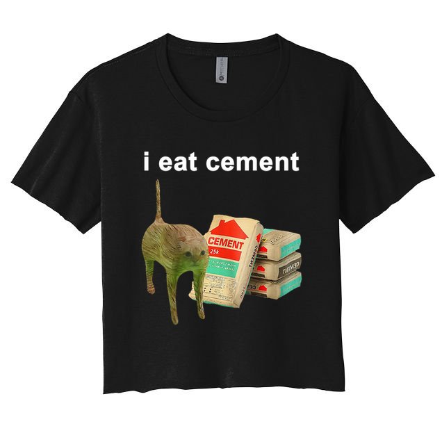 I Eat Cement Cursed Cat Oddly Specific Crop Top