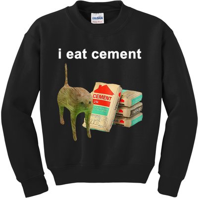 I Eat Cement Cursed Cat Oddly Specific Kids Sweatshirt