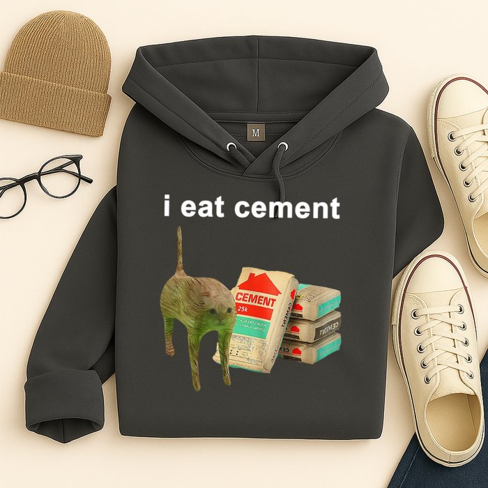 I Eat Cement Cursed Cat Oddly Specific Hoodie