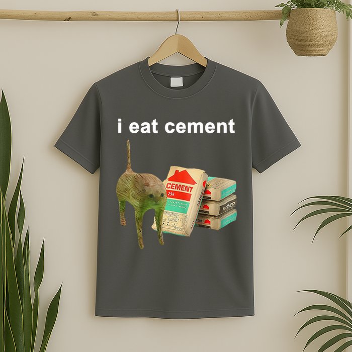 I Eat Cement Cursed Cat Oddly Specific T-Shirt
