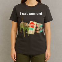I Eat Cement Cursed Cat Oddly Specific T-Shirt