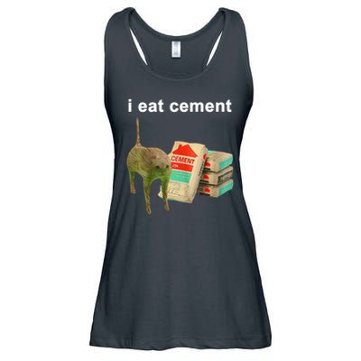 I Eat Cement Cursed Cat Oddly Specific Ladies Essential Flowy Tank