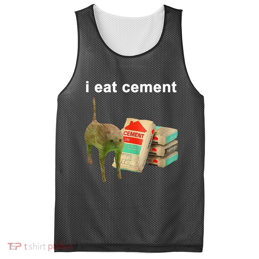 I Eat Cement Cursed Cat Oddly Specific Mesh Reversible Basketball Jersey Tank