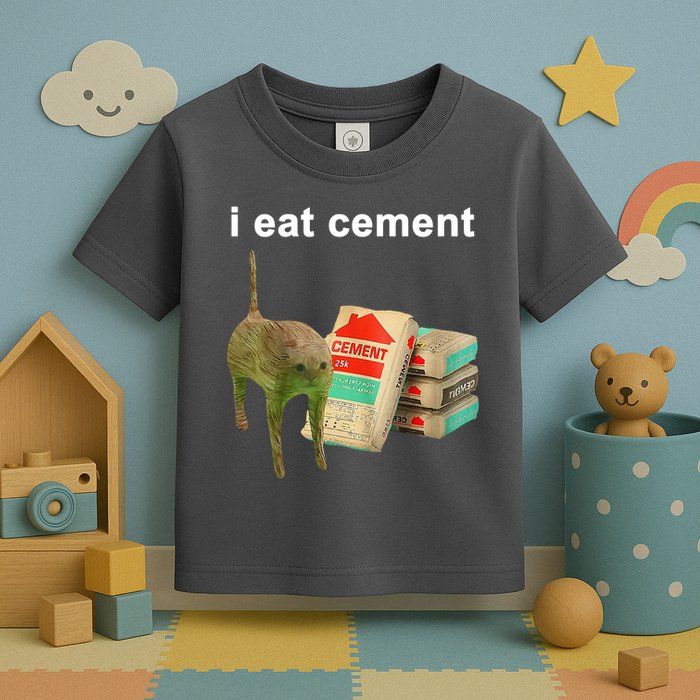 I Eat Cement Cursed Cat Oddly Specific Toddler T-Shirt
