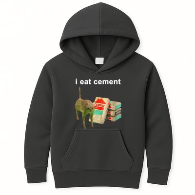 I Eat Cement Cursed Cat Oddly Specific Kids Hoodie