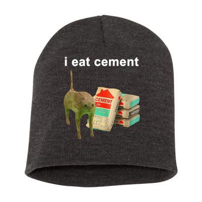 I Eat Cement Cursed Cat Oddly Specific Short Acrylic Beanie
