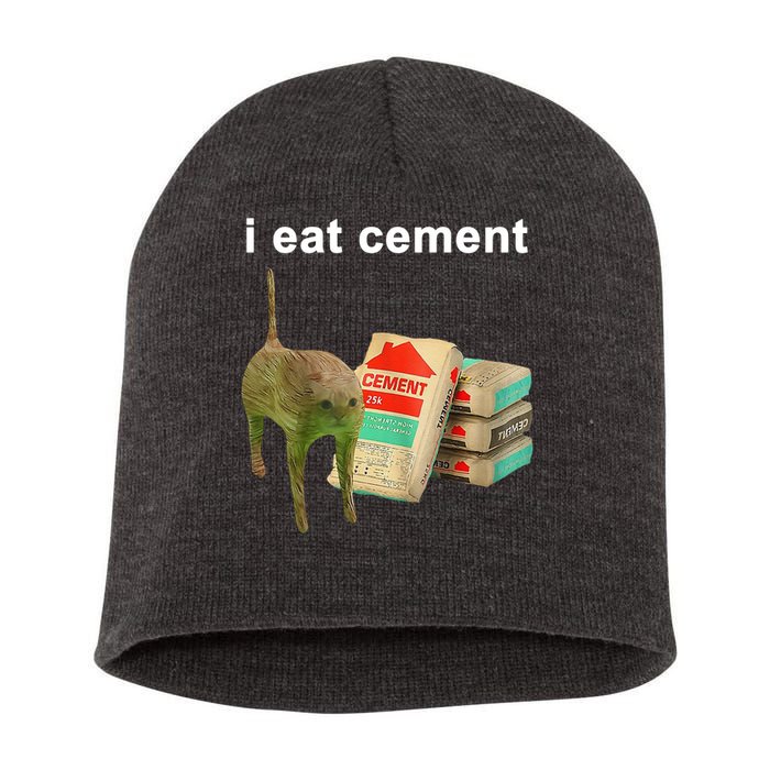 I Eat Cement Cursed Cat Oddly Specific Short Acrylic Beanie