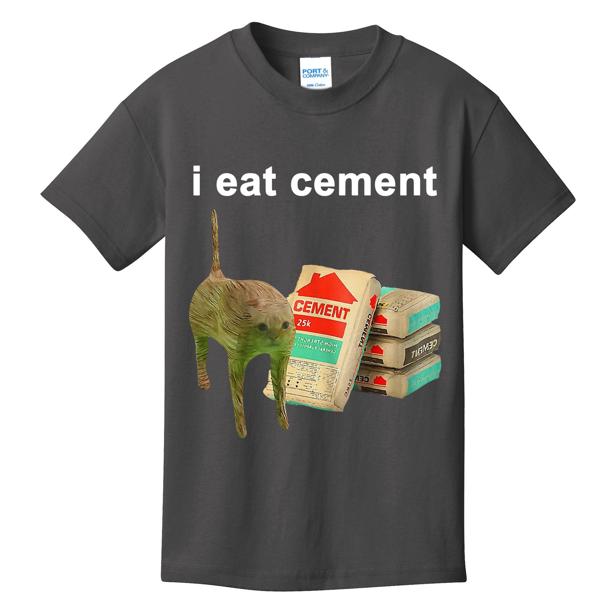 I Eat Cement Cursed Cat Oddly Specific Kids T-Shirt