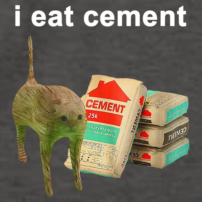 I Eat Cement Cursed Cat Oddly Specific Vector Backpack