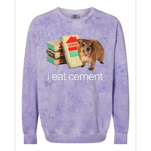 I Eat Cement Hyrax Eat Cement Angry Screaming Hyrax Meme Colorblast Crewneck Sweatshirt