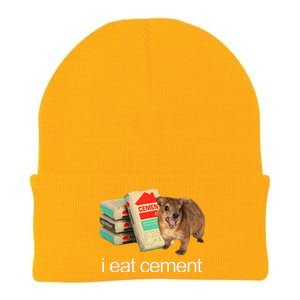 I Eat Cement Hyrax Eat Cement Angry Screaming Hyrax Meme Knit Cap Winter Beanie