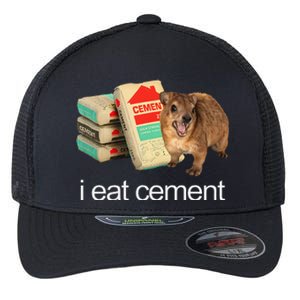 I Eat Cement Hyrax Eat Cement Angry Screaming Hyrax Meme Flexfit Unipanel Trucker Cap