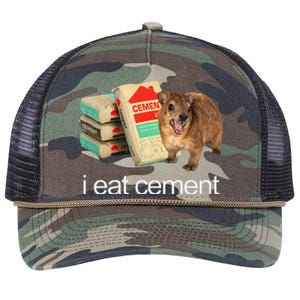 I Eat Cement Hyrax Eat Cement Angry Screaming Hyrax Meme Retro Rope Trucker Hat Cap