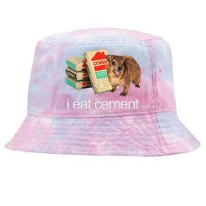 I Eat Cement Hyrax Eat Cement Angry Screaming Hyrax Meme Tie-Dyed Bucket Hat