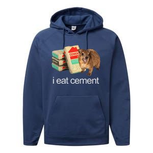 I Eat Cement Hyrax Eat Cement Angry Screaming Hyrax Meme Performance Fleece Hoodie